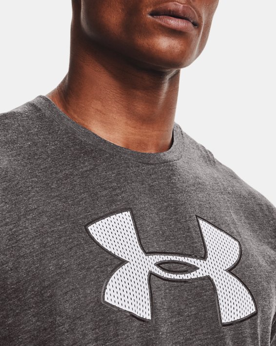 Men's UA Big Logo Short Sleeve T-Shirt, Gray, pdpMainDesktop image number 3